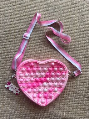 Bari Lynn Heart-Shaped Pink Kids Pop-It Crossbody Bag